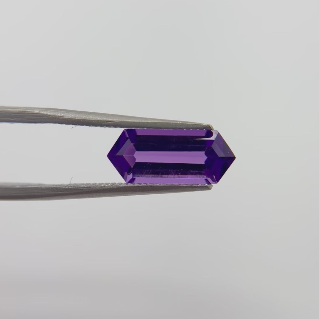 Elongated Rupee Cut Amethyst