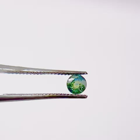 Round Green Parti Sapphire for Custom Work