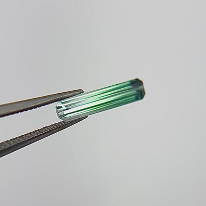 elongated emerald cut bicolor tourmaline