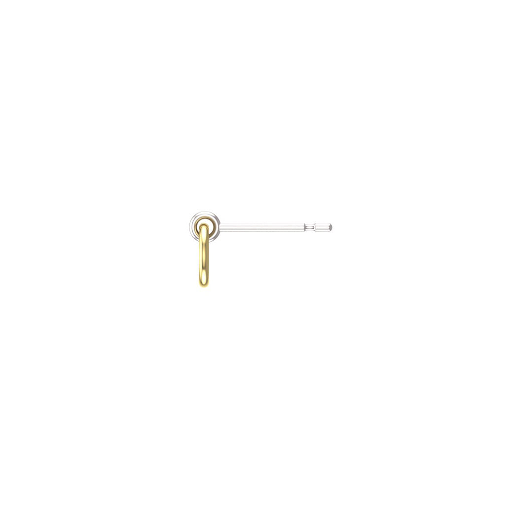 14k yellow and white gold interlocking hoop earrings on a white background