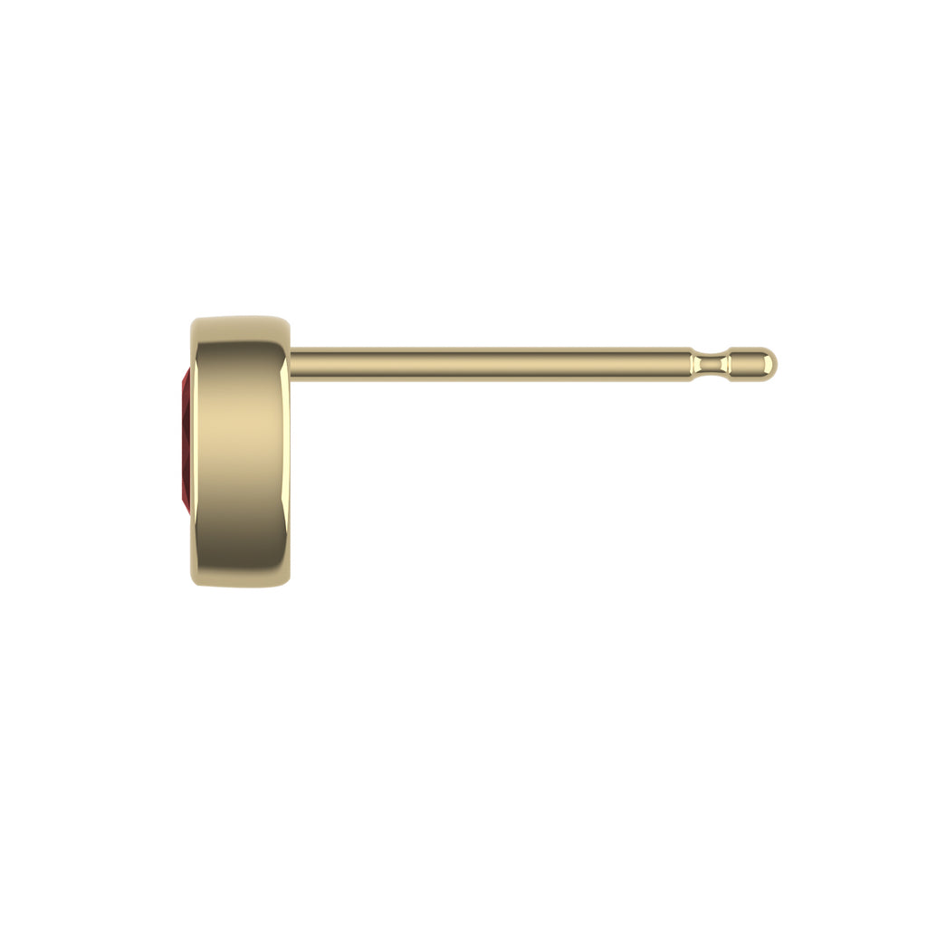 14K Yellow Gold Garnet Droplet Stud Earrings