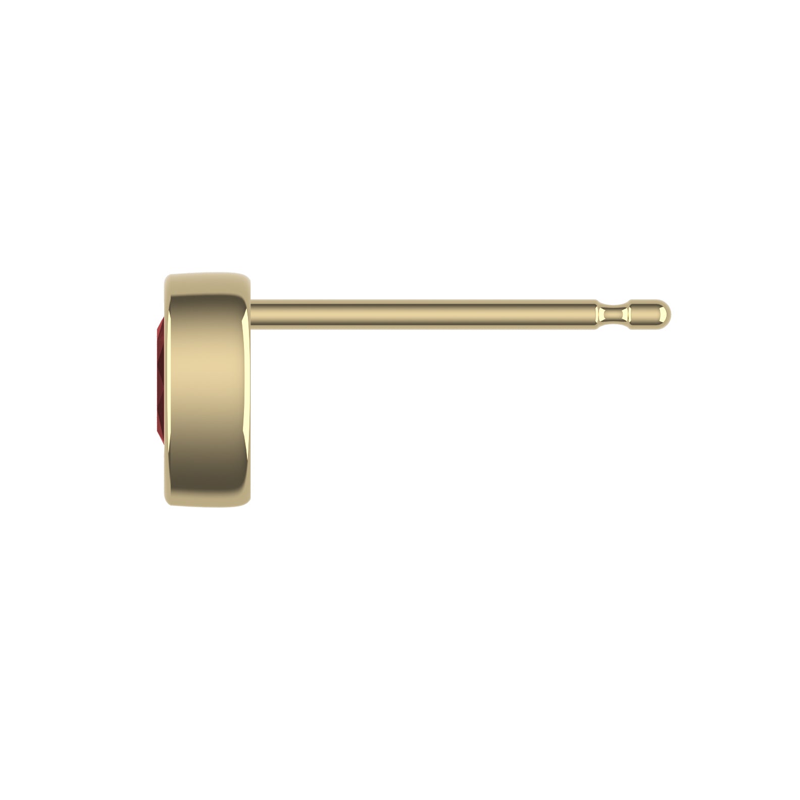 14K Yellow Gold Garnet Droplet Stud Earrings