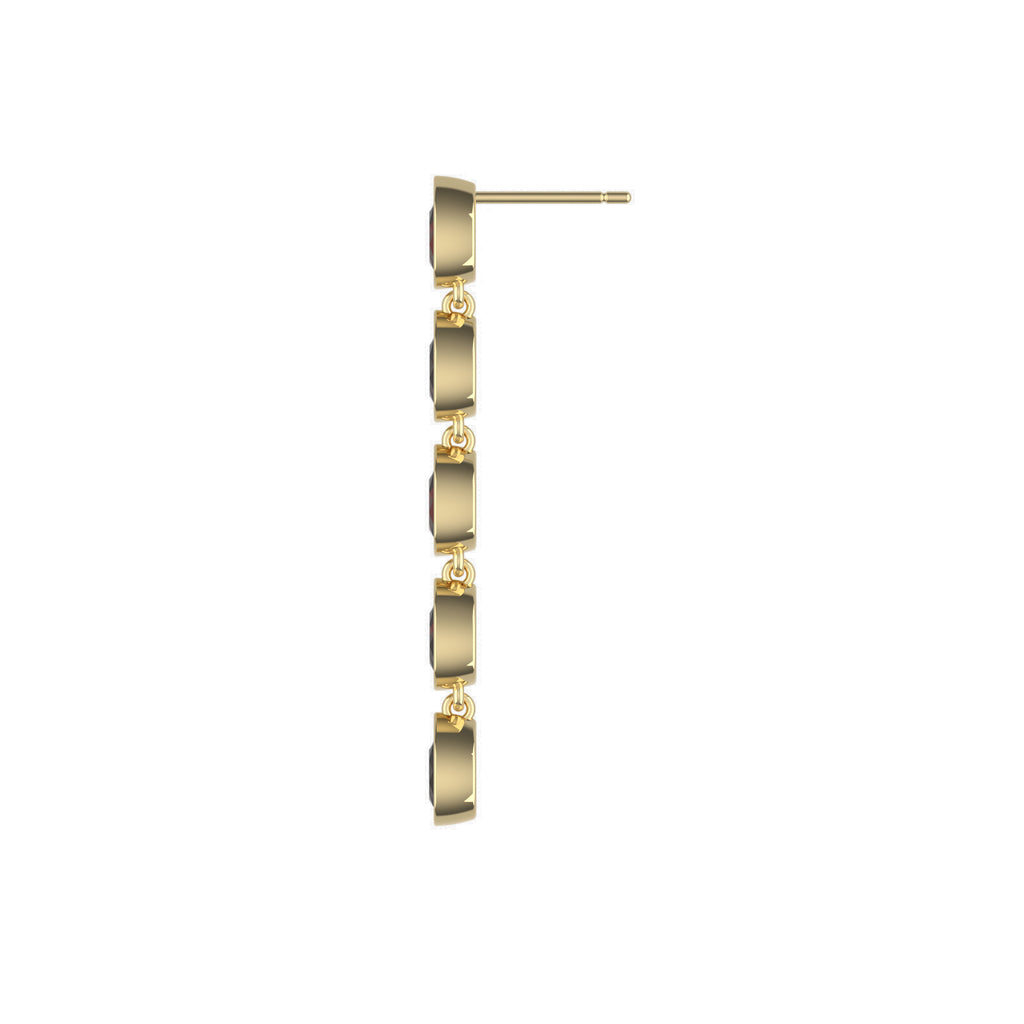 14K Yellow Gold Garnet Droplet Dangle Earrings