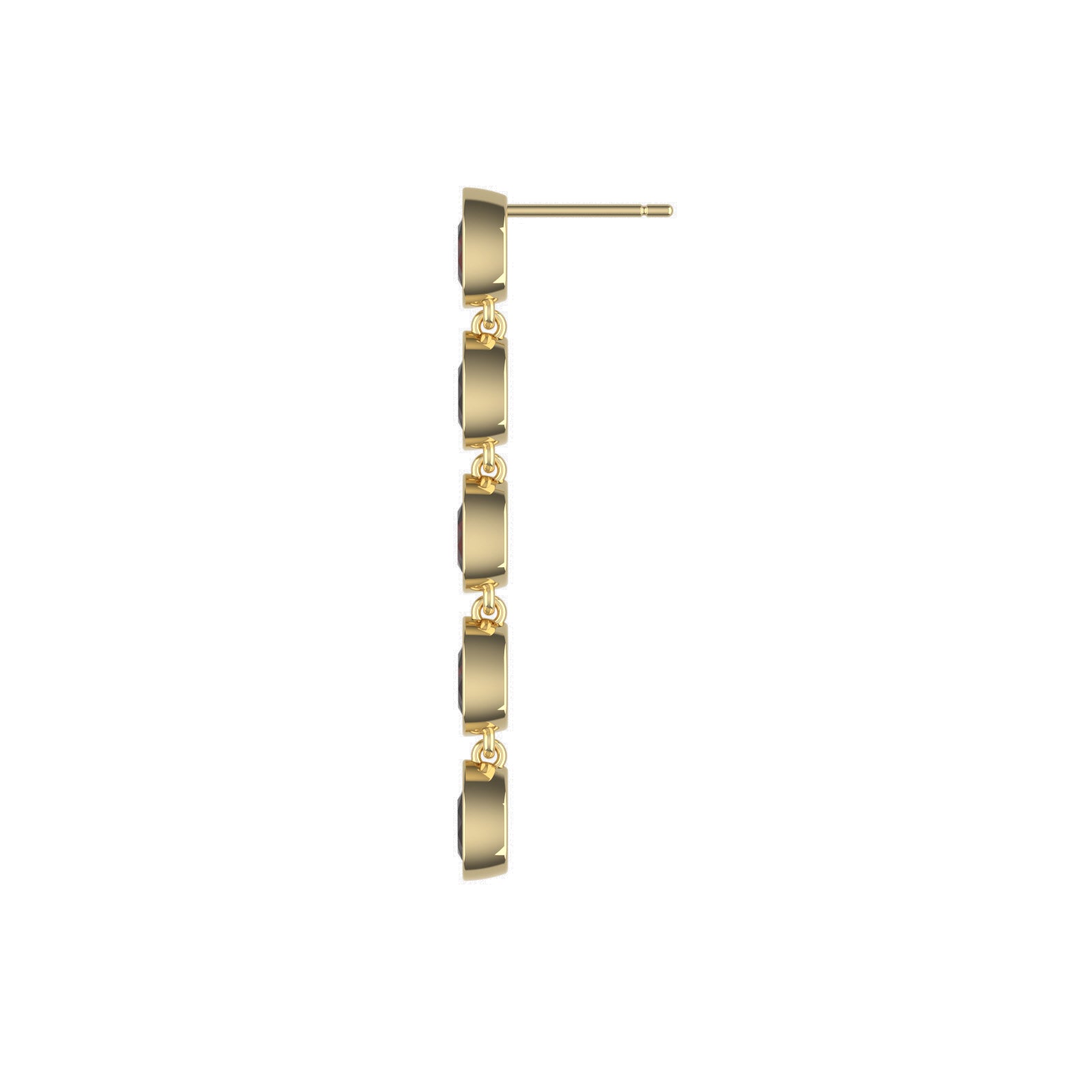 14K Yellow Gold Garnet Droplet Dangle Earrings