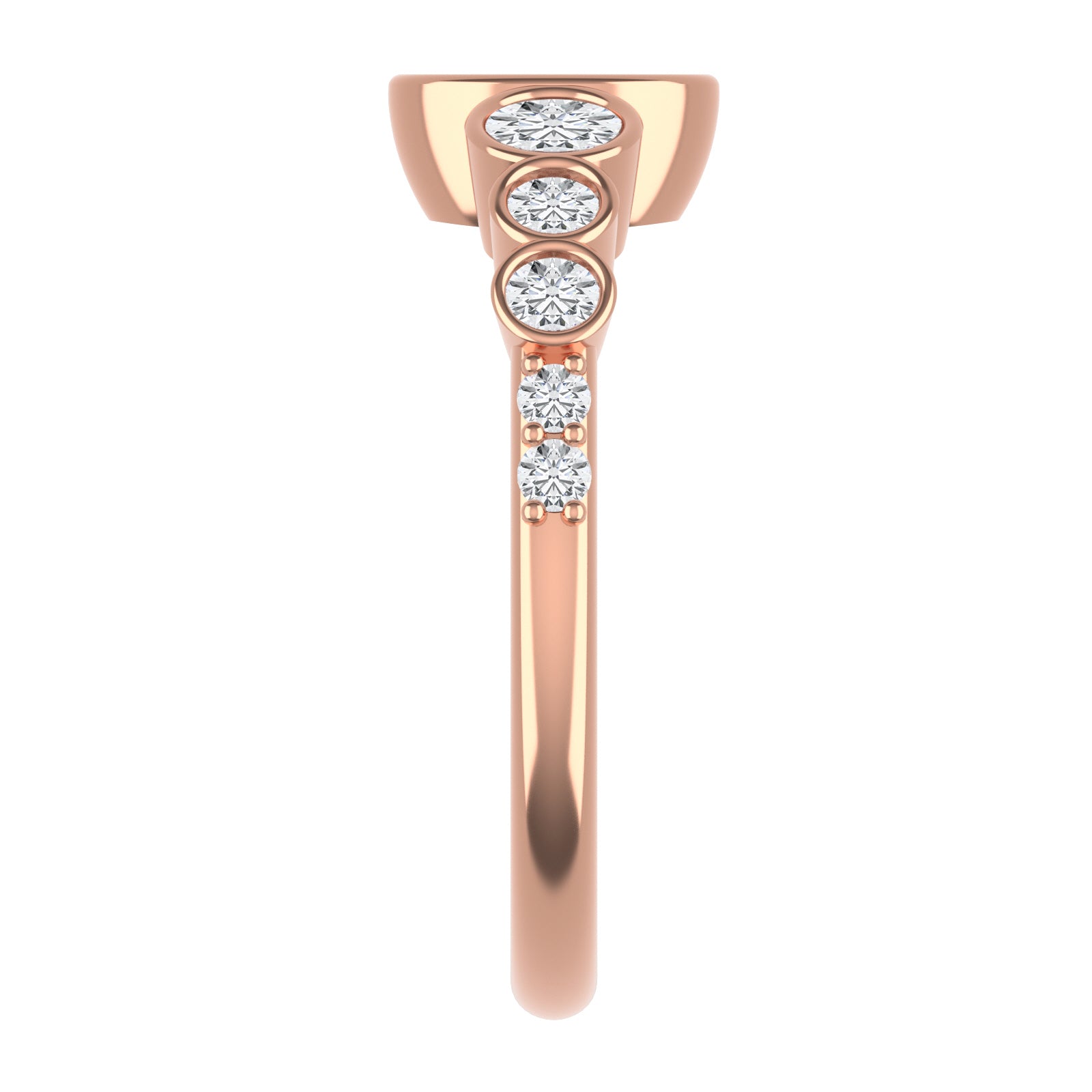 14K Rose Gold Lab Ruby and Diamond Band