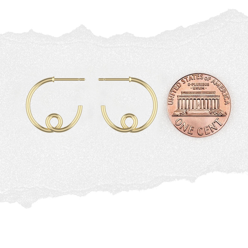 14K Yellow Gold Small Loopy Earrings