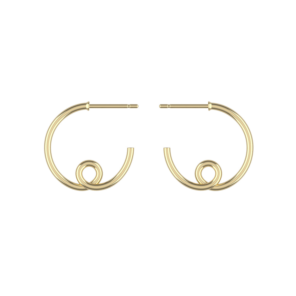 14K Yellow Gold Small Loopy Earrings