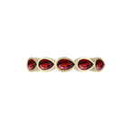 14K Yellow Gold Garnet Droplet Band