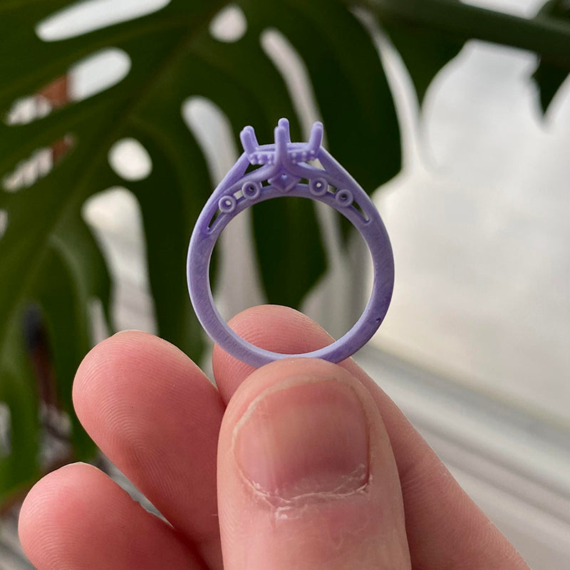 wax picture of custom Jillery engagement ring
