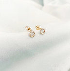 14KY Mini Beaded Circle Stud Earrings for Jillery