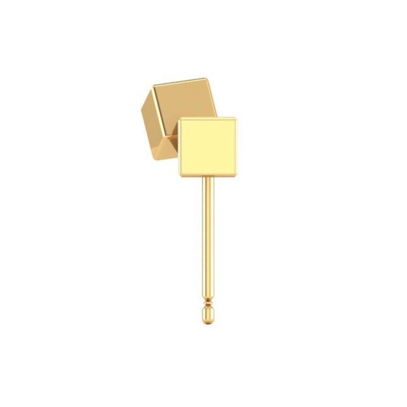 10K Yellow Gold Cubism Stud Earrings